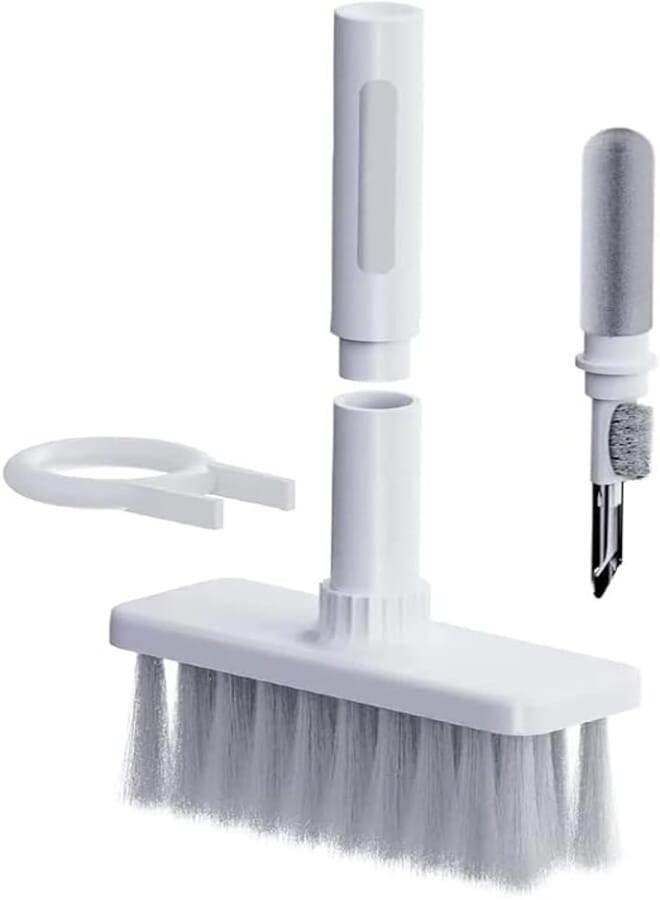 Sounce Cleaning Soft Brush Keyboard Cleaner 5-in-1 Multi-Function Computer Cleaning Tools Kit Corner Gap Duster Keycap Puller for Bluetooth Earphones Lego Laptop AirPods Pro Camera Lens (White)